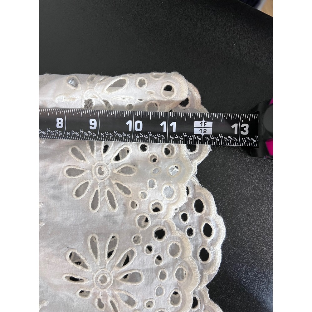 Madewell Eyelet Puff-Sleeve Top Antique Cream Floral Scalloped Small NEW - Picture 7 of 8